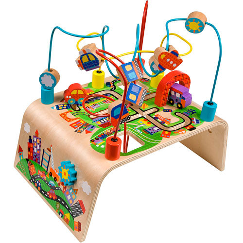 ALEX Jr. Busy Bead Maze Race Around Wooden Activity Center