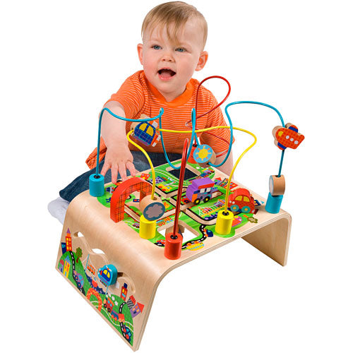 ALEX Jr. Busy Bead Maze Race Around Wooden Activity Center