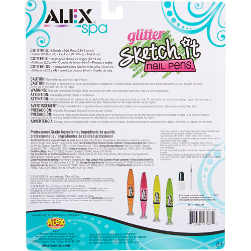ALEX Toys Spa Glitter Sketch It Nail Pens