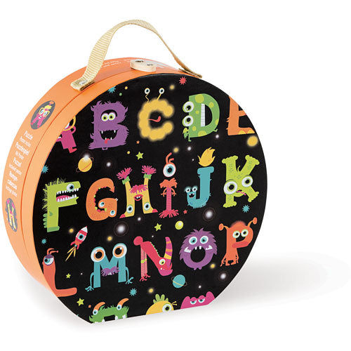 Janod Hat Box Giant Floor Puzzle-ABC Monsters