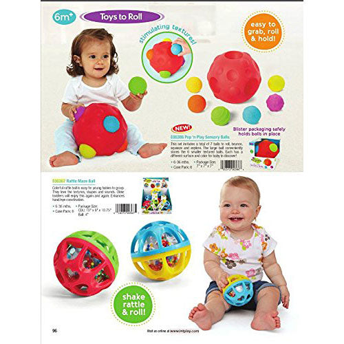 International Playthings Rattle Maze Ball (Sold Individually - Colors Vary)