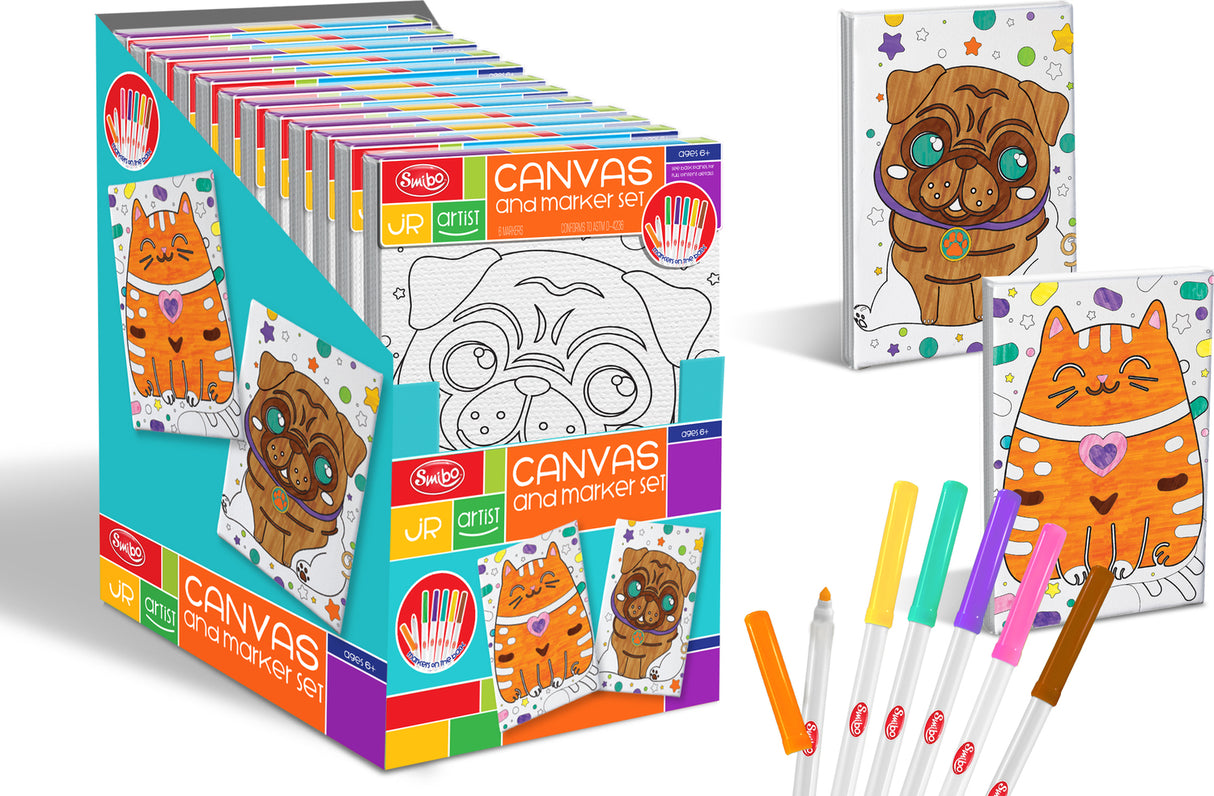 Jr Artist Canvas and Paint Set - Cat/Dog