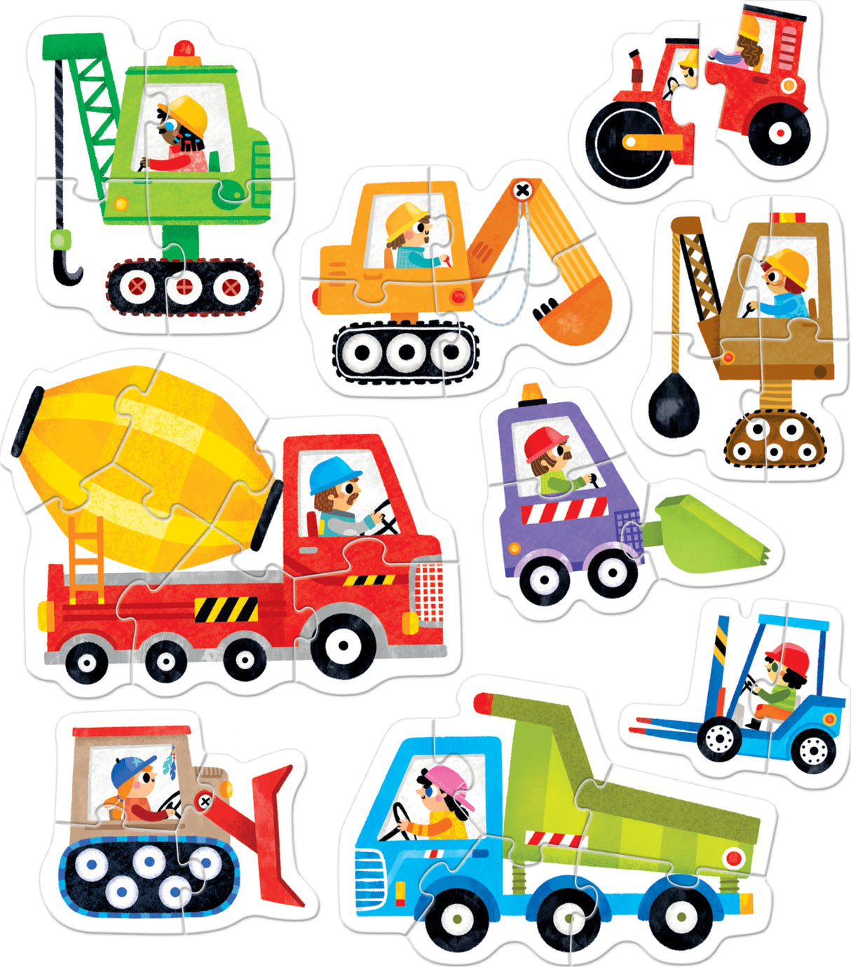 Progressive Puzzles Construction Vehicles