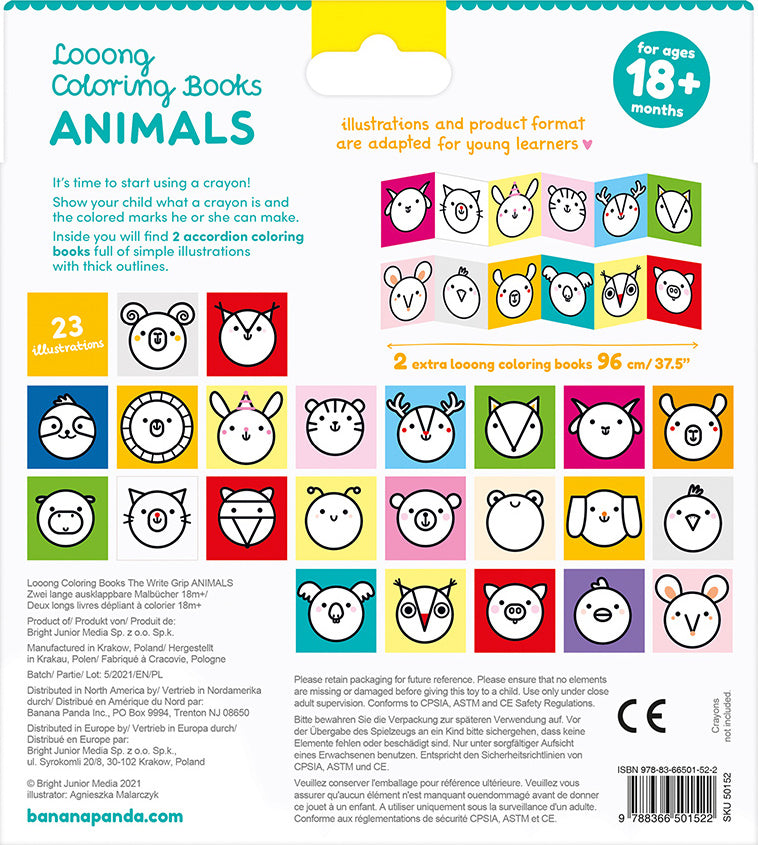 Looong Coloring Books The Write Grip - Animals