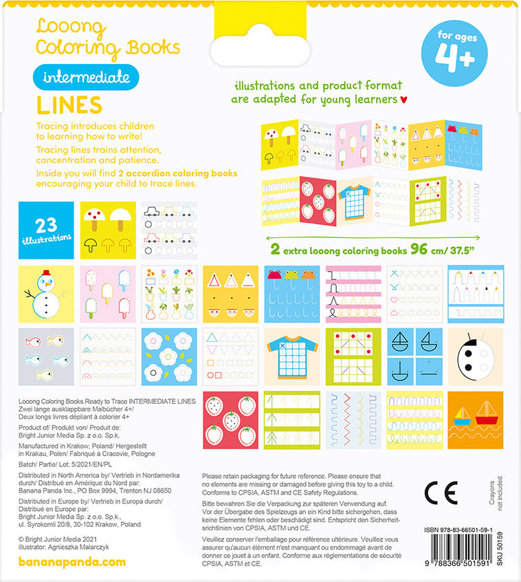 Looong Coloring Books Ready to Trace - Intermediate Lines