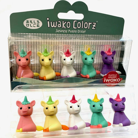 Iwako Unicorn 5 Colorz Erasers-12