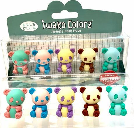 Iwako Panda 5 Colorz Erasers-12