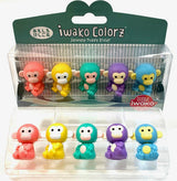 Iwako Monkey 5 Colorz Erasers-12