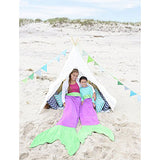 Blankie Tails Mermaid Tail Blanket (Ages 3-12) (Purple/Seafoam)