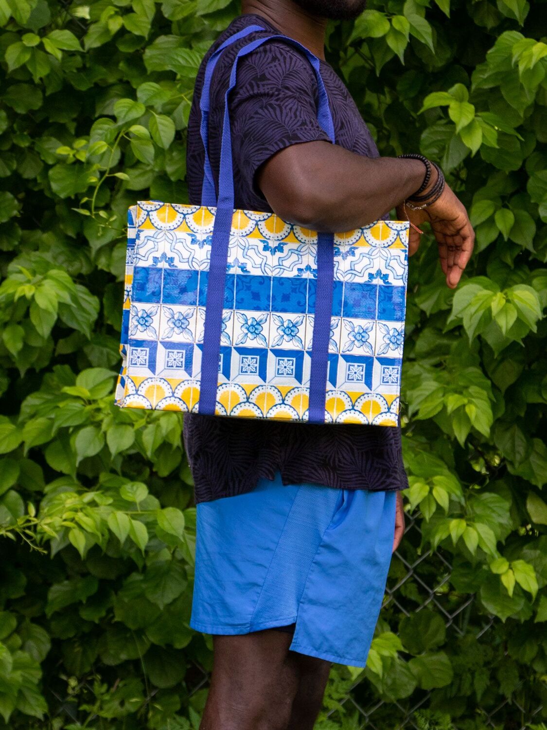 Painted Tiles Shoulder Tote