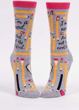 I'm A Nerd. And Not The Cool Kind. Womens Crew Socks