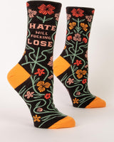 Hate Will Fucking Lose Womens Crew Socks