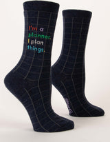 I'm A Planner. I Plan Things. Womens Crew Socks