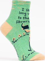 I Like Long Walks To The Library Womens Ankle Socks