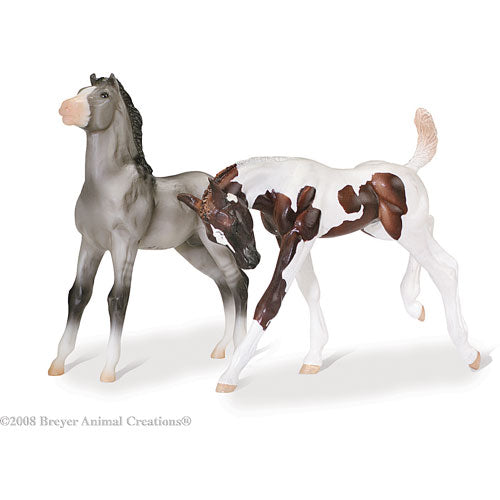 Fun Foals Gift Set Grullo & Liver Chestnut Tobiano