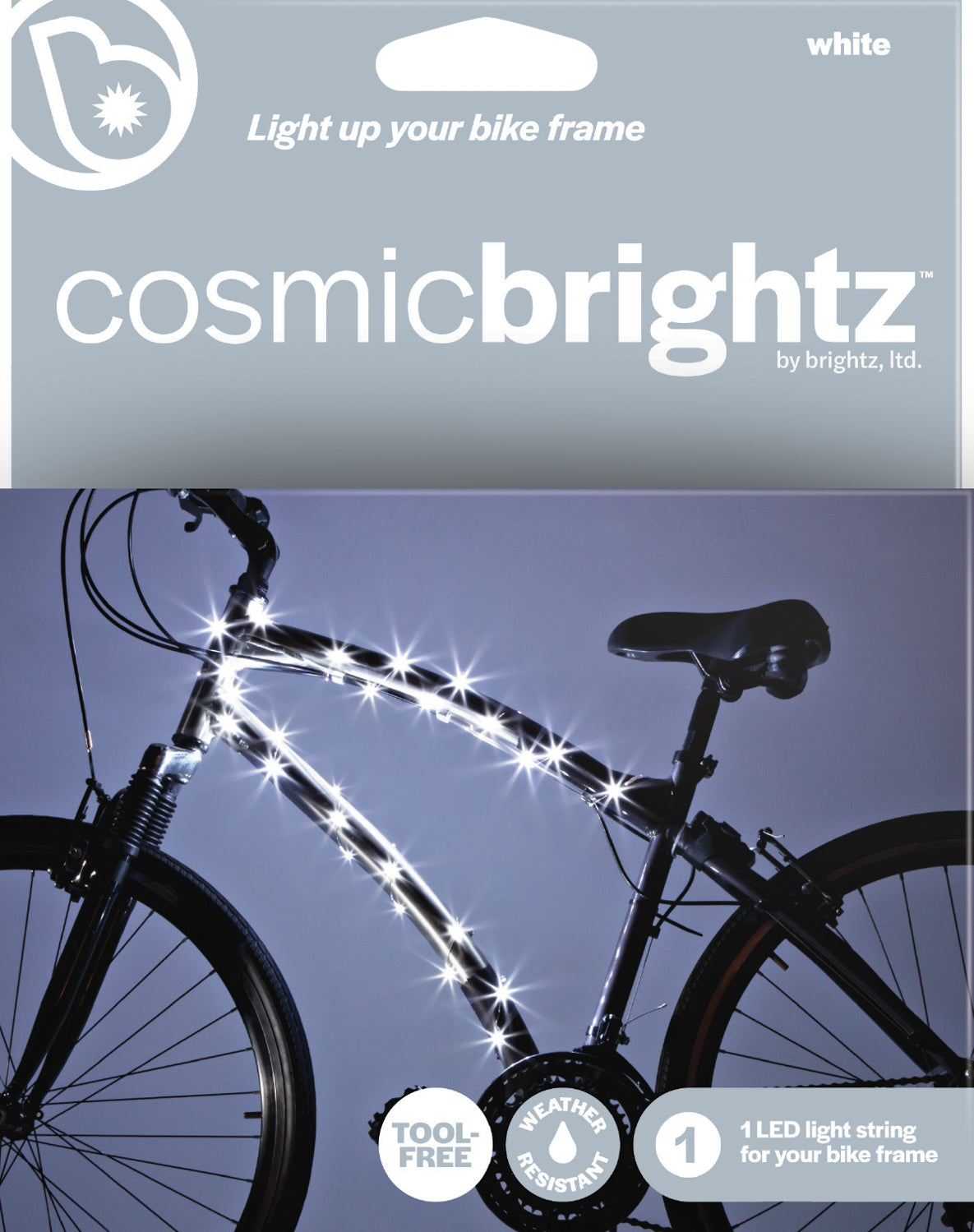 Brightz, Ltd. White Cosmic Brightz LED Bicycle Frame Light