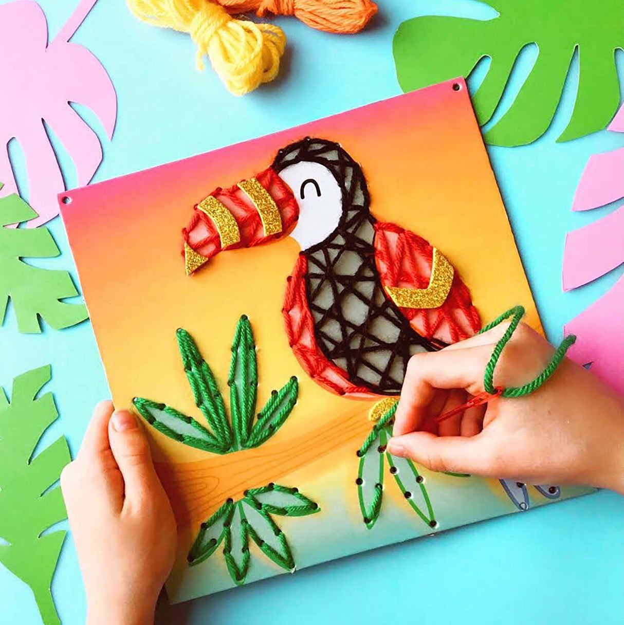 Let’s Craft String Art Pictures Jungle Friends Lacing Activity Set