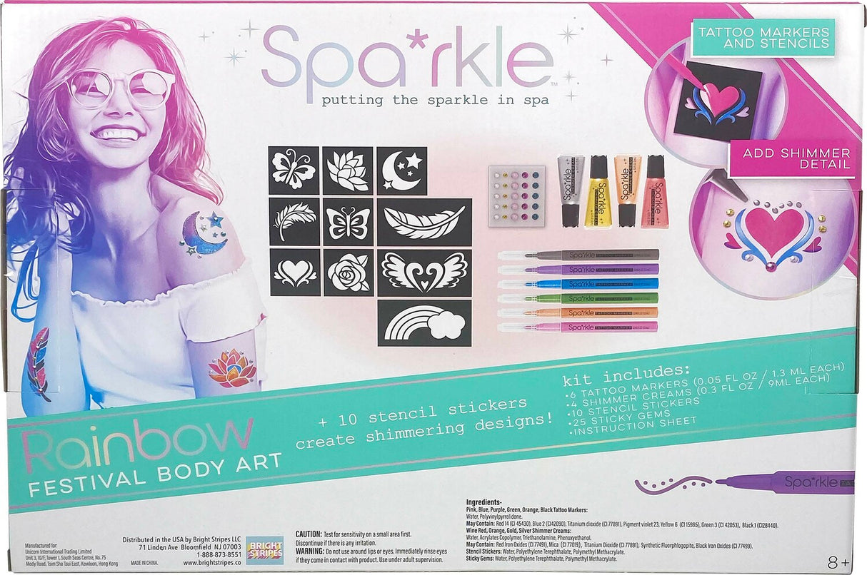 Sparkle Rainbow Festival Body Art