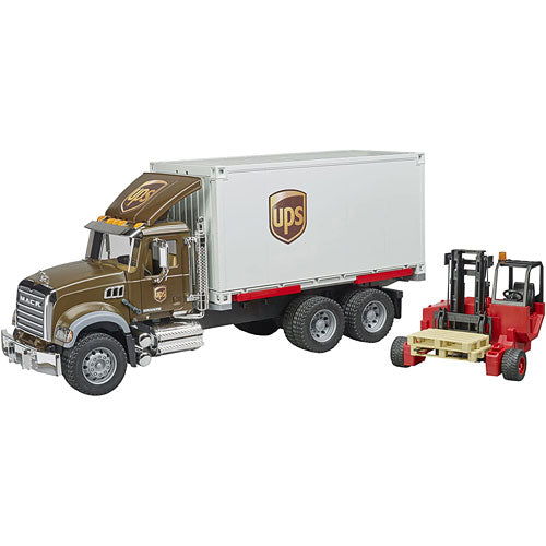 MACK Granite UPS logistics truck with forklift