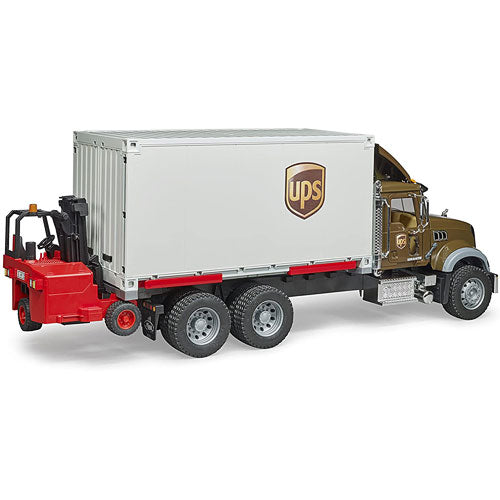 MACK Granite UPS logistics truck with forklift