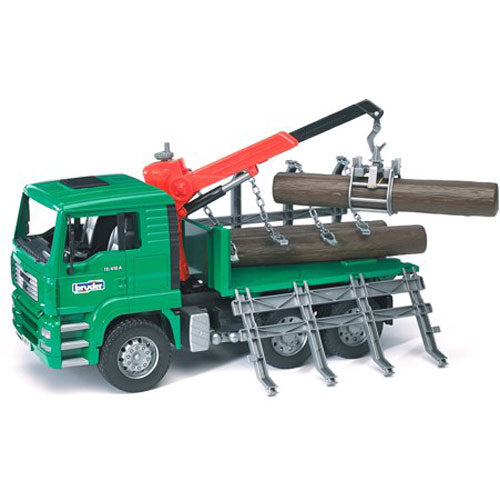 Bruder Man Timber Truck with Loading Crane and 3 Trunks