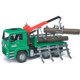 Bruder Man Timber Truck with Loading Crane and 3 Trunks