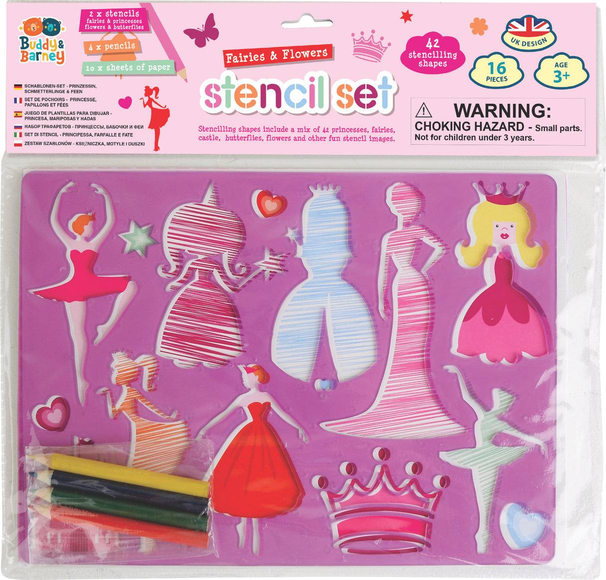 Stencil Double Pack with Pencils - Fairies and Flowers