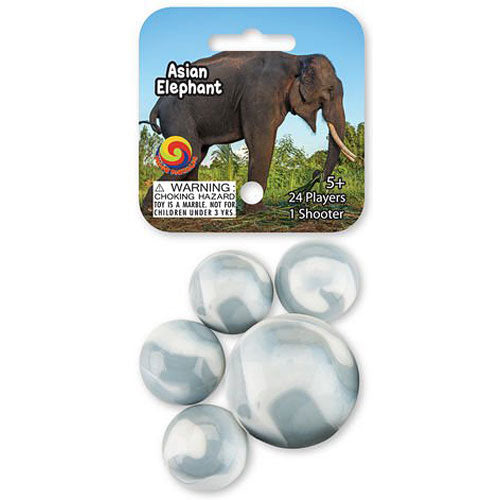 MegaFun USA Glass Mega Marbles Asian Elephant Game Net Set (25 Piece)