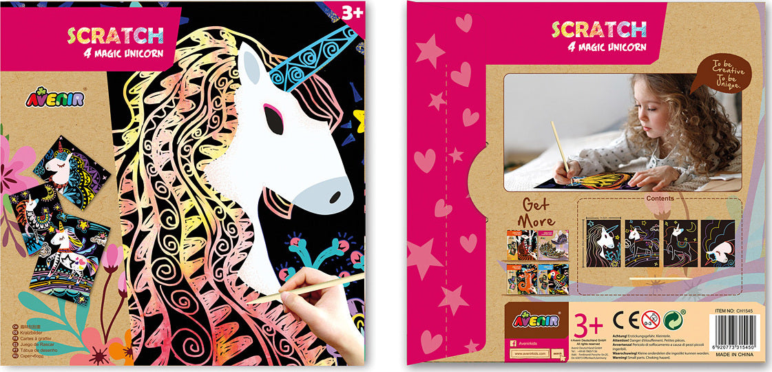 Scratch Art - 4 Magic Unicorns
