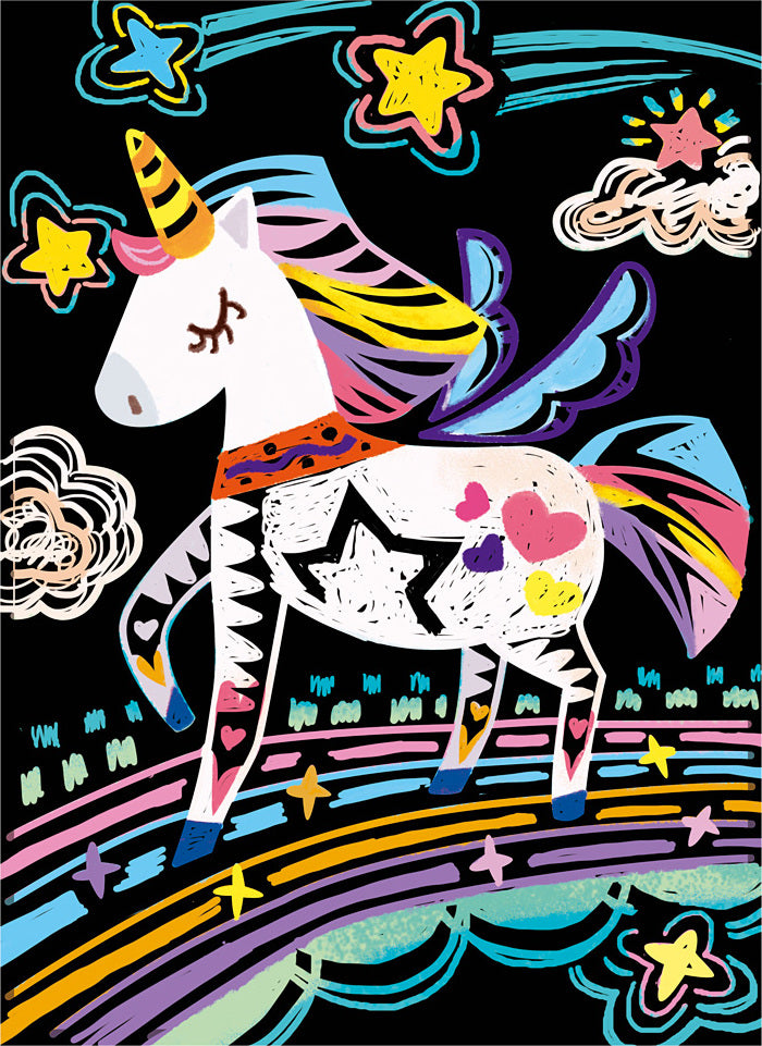 Scratch Art - 4 Magic Unicorns