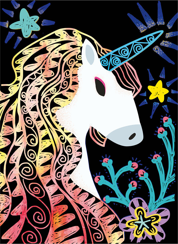 Scratch Art - 4 Magic Unicorns