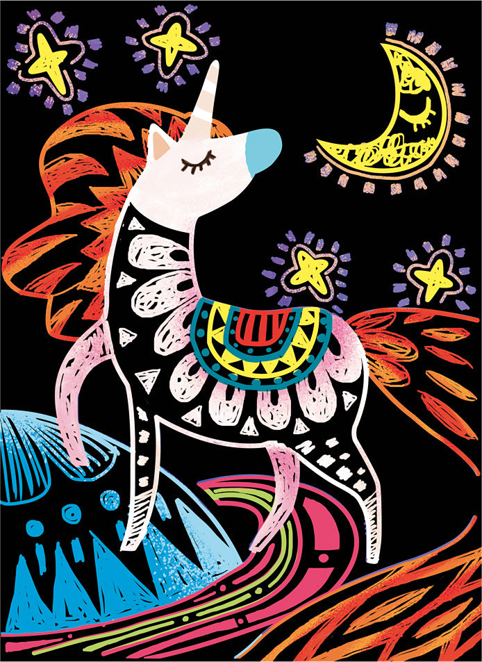 Scratch Art - 4 Magic Unicorns
