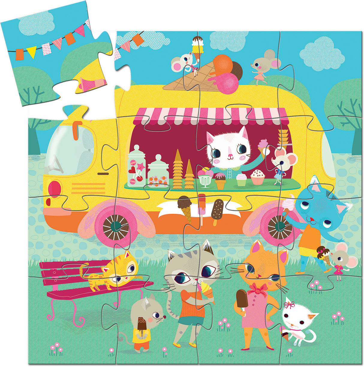 Mini Silhouette Puzzles - Ice Cream Truck - 16pcs