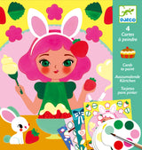 Djeco Snack Time  Surprise Watercolor Painting Cards Activity Set