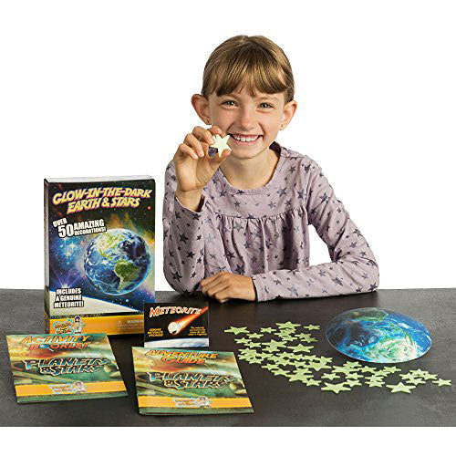 Glow in the Dark Earth and Stars Wall and Ceiling Decals