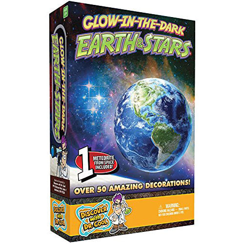 Glow in the Dark Earth and Stars Wall and Ceiling Decals