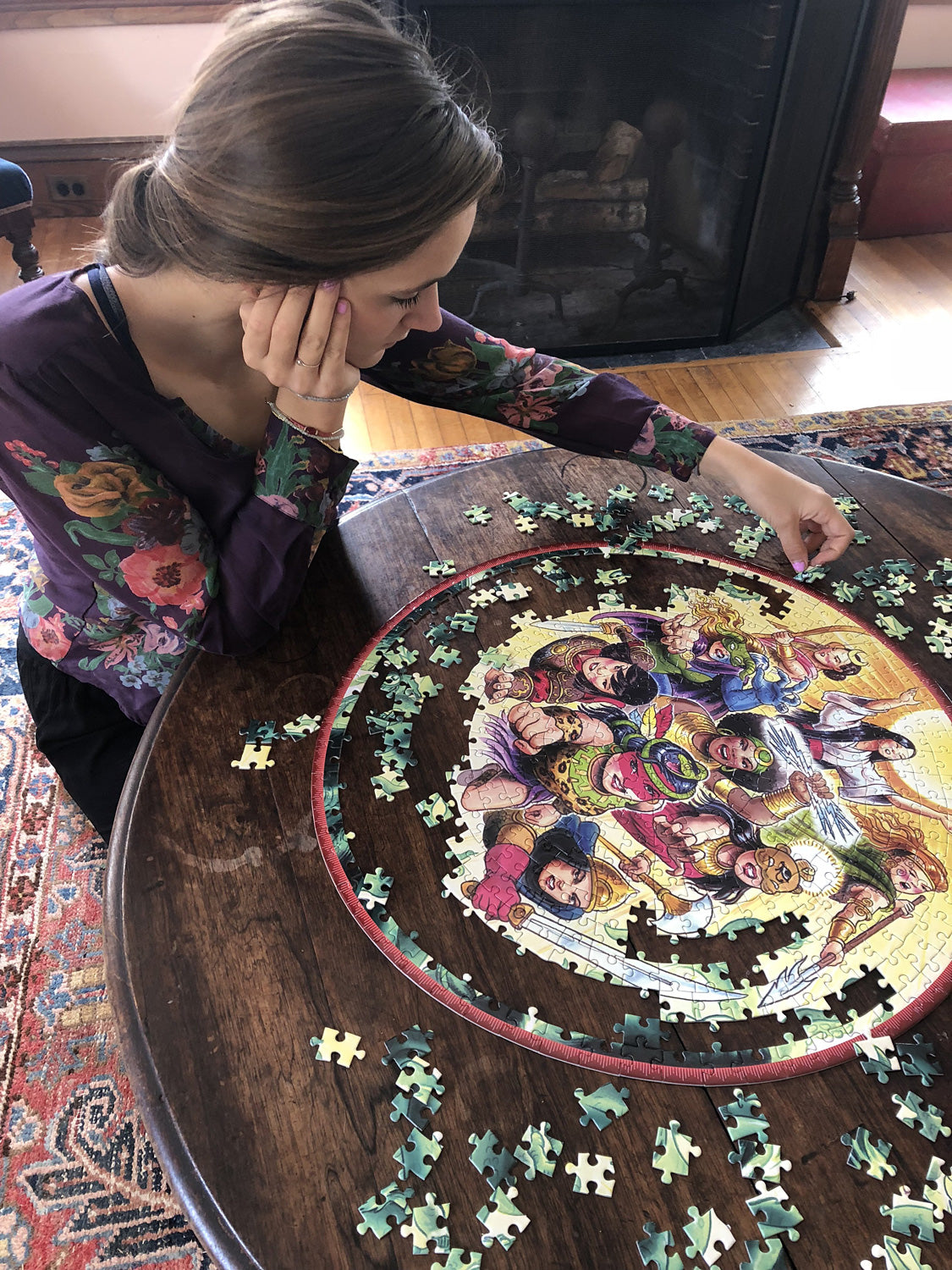Goddesses and Warriors 500 Piece Round Puzzle