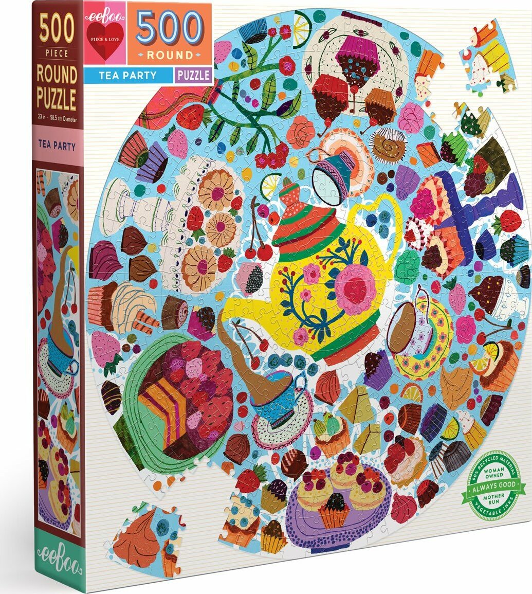 Tea Party 500 Piece Round Puzzle