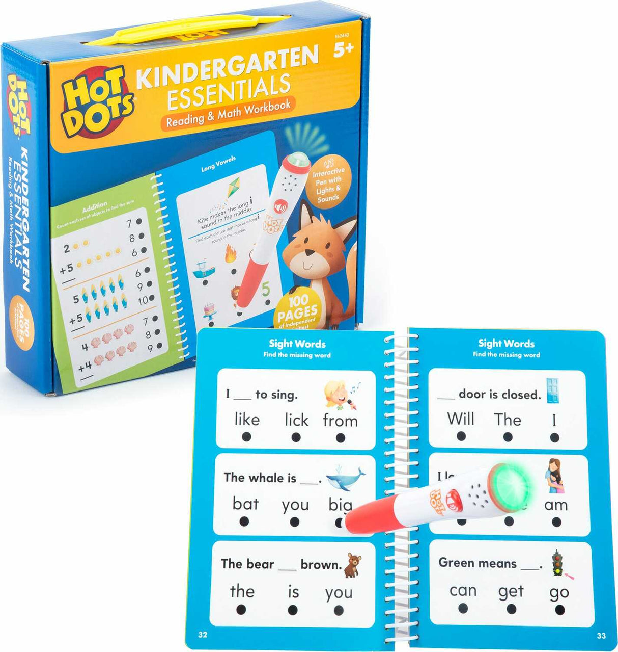 Hot Dots® Kindergarten Essentials Reading and Math Workbook