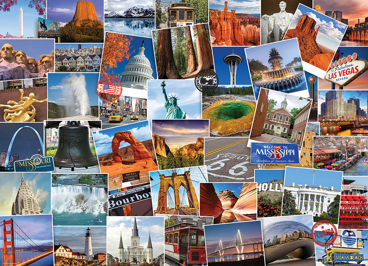 USA Globetrotter 1000-Piece Puzzle
