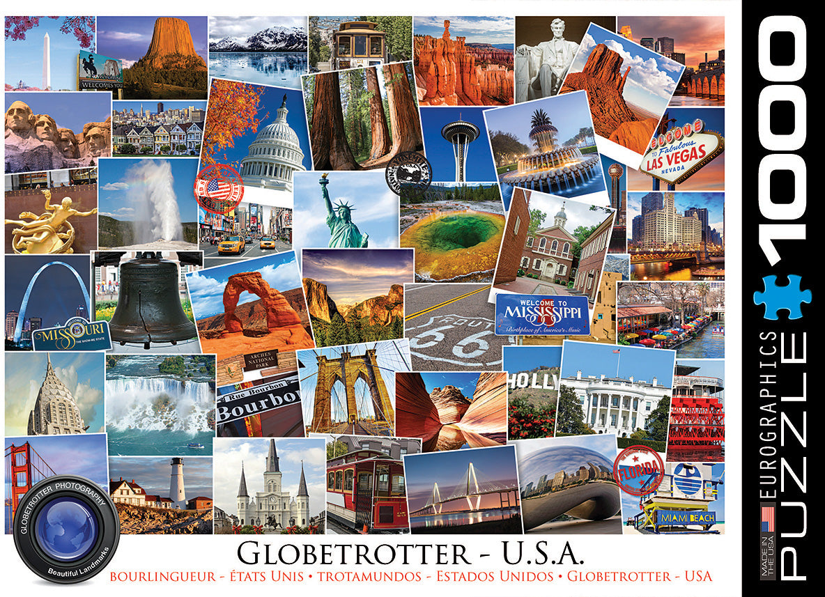 USA Globetrotter 1000-Piece Puzzle