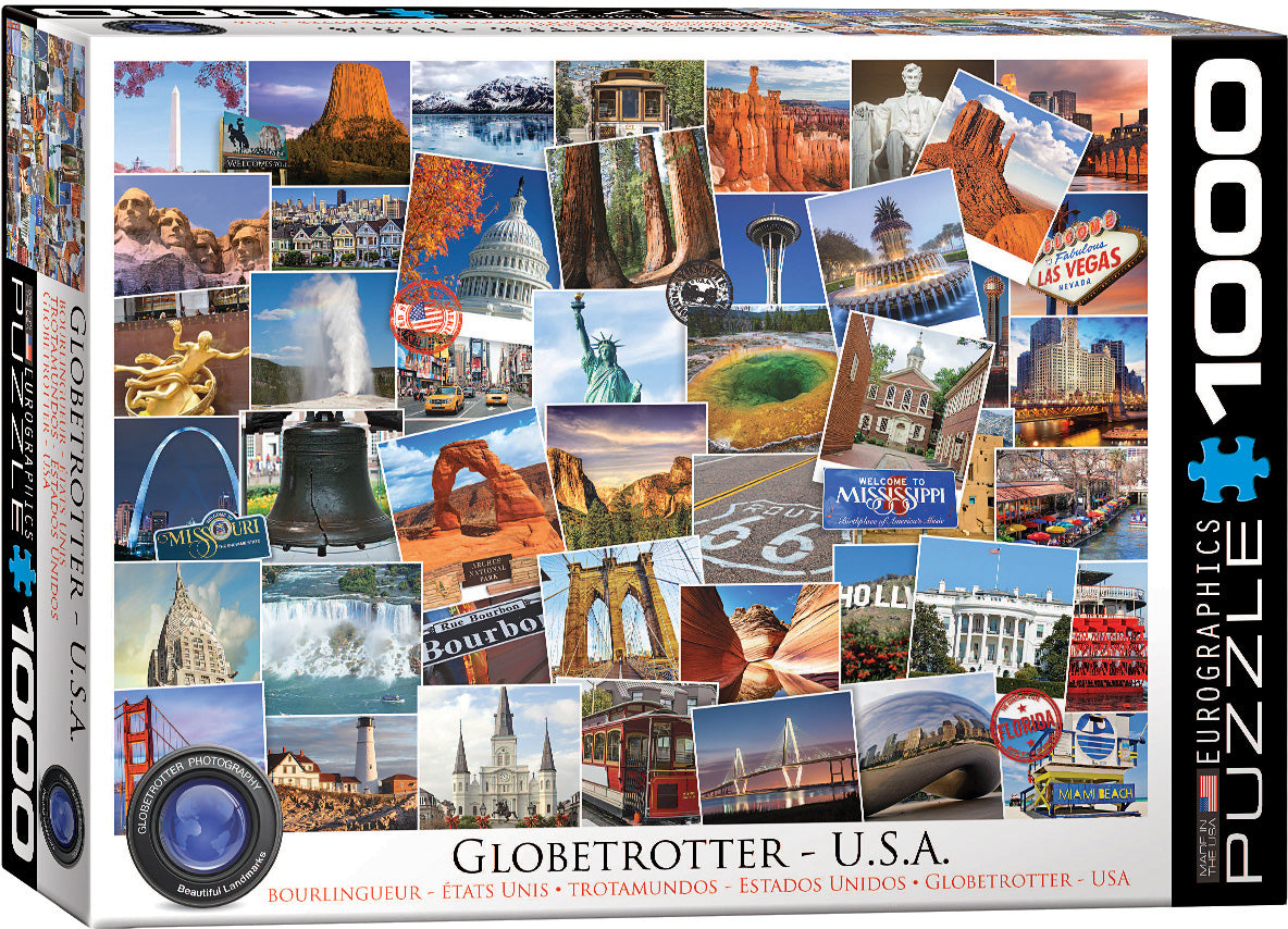 USA Globetrotter 1000-Piece Puzzle