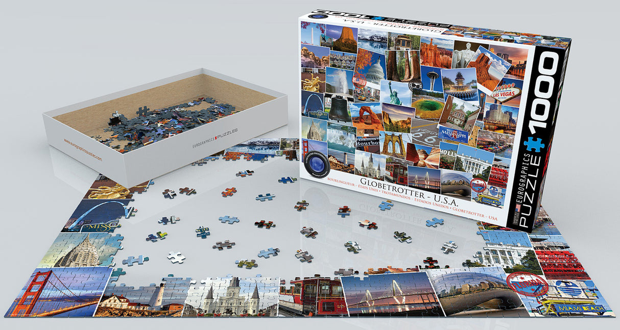 USA Globetrotter 1000-Piece Puzzle