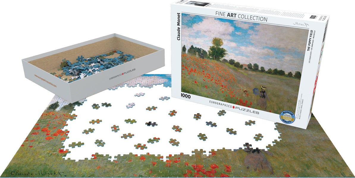 Claude Monet-The Poppy Field 1000-Piece Puzzle
