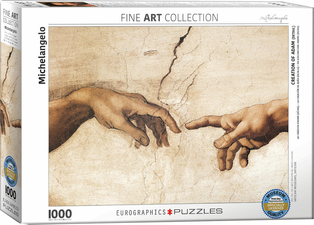 Creation of Adam by Michaelangelo 1000-Piece Puzzle