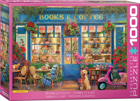 Books  and Coffee 1000-Piece Puzzle Puzzle