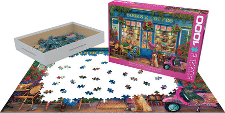 Books  and Coffee 1000-Piece Puzzle Puzzle