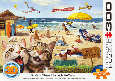 No Cats Allowed by Lucia Hefferman Lenticular XL 300-Piece Puzzle