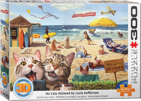 No Cats Allowed by Lucia Hefferman Lenticular XL 300-Piece Puzzle