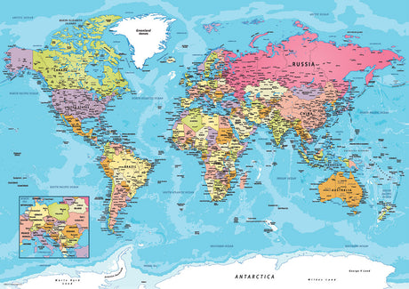 Map of the World Round Tin with 550-Piece Puzzle Puzzle